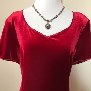Coldwater Creek red velvet dress
